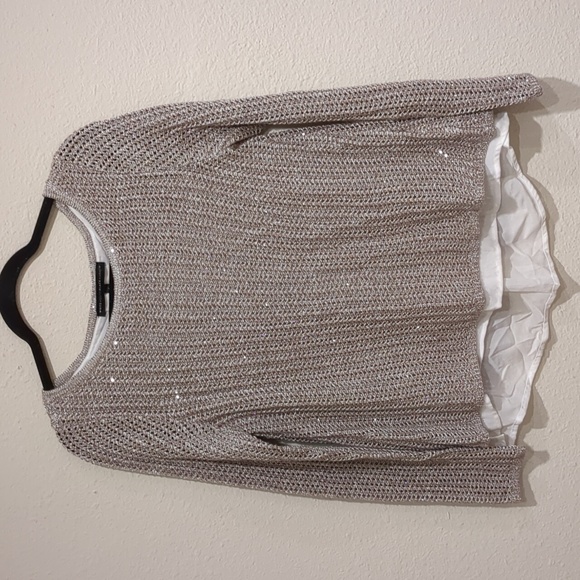 White House Black Market Sweaters - White House Black Market Metallic Blouse Size Small